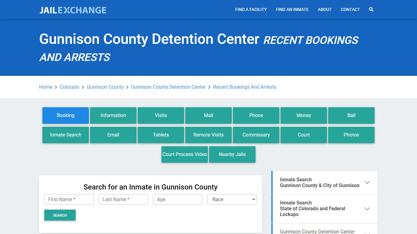 Gunnison County Detention Center Recent Bookings And Arrests