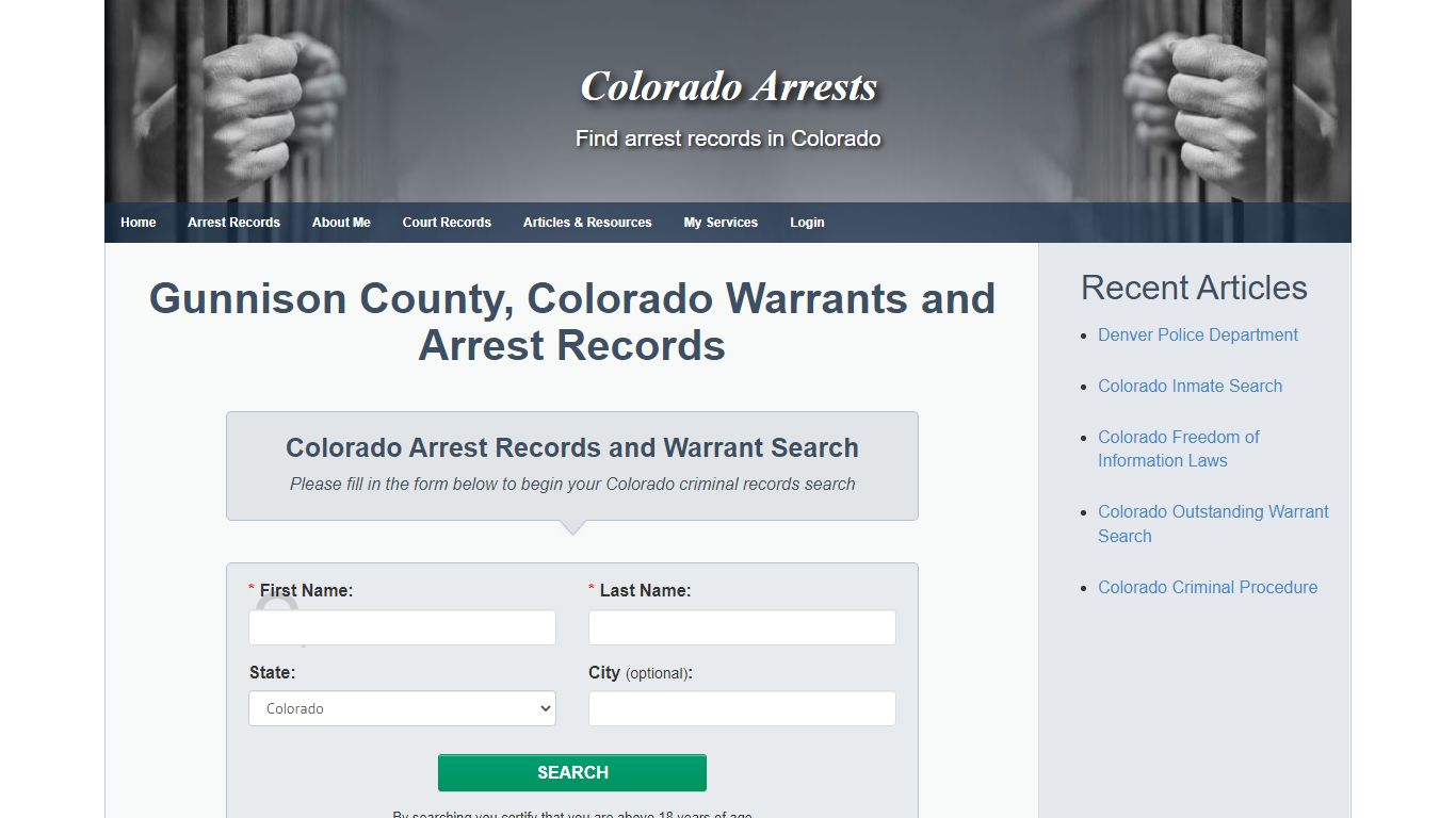 Gunnison County, Colorado Warrants and Arrest Records