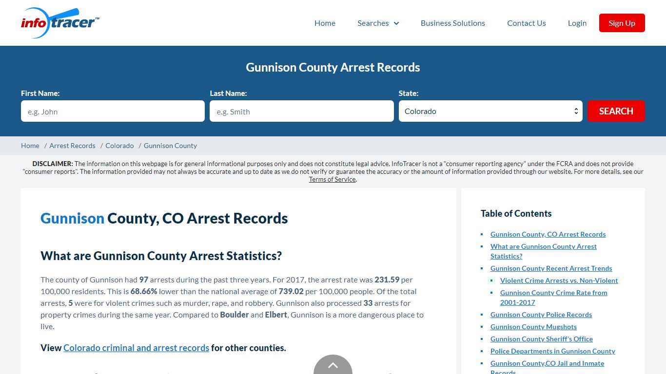 Gunnison County, CO Arrests, Mugshots & Jail Records - InfoTracer