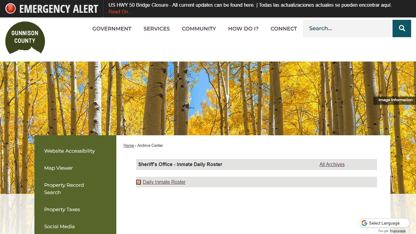 Archive Center • Sheriff's Office - Inmate Daily Roster